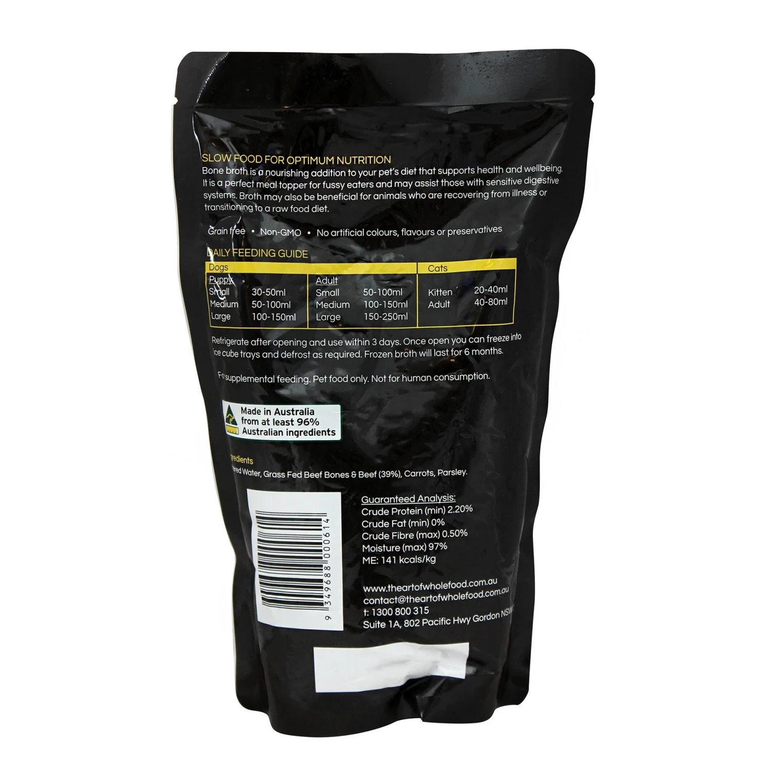 The Art Of Whole Food Beef Bone Broth For Pets 500g 2 The Art Of Whole Food Beef Bone Broth For Pets 500g - Image 2