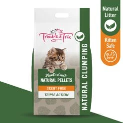 Trouble & Trix Natural Pellet Tofu Clumping Cat Litter 10L -Vetn Pet Direct Store TroubleTrix Tiles Natural 02