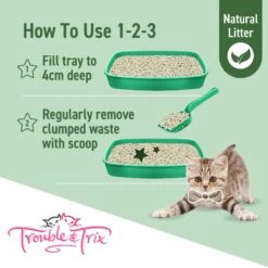Trouble & Trix Natural Pellet Tofu Clumping Cat Litter 10L -Vetn Pet Direct Store TroubleTrix Tiles Natural 06