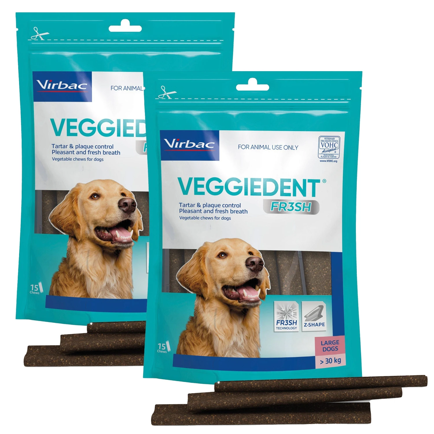 Virbac Veggiedent FR3SH Dental Chews For Dogs - 30 Pack (2 X 15's) Value Bundle 4 Virbac Veggiedent FR3SH Dental Chews For Dogs - 30 Pack (2 X 15's) Value Bundle - Image 4