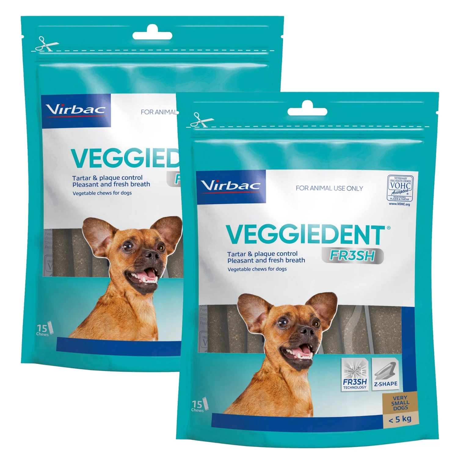 Virbac Veggiedent FR3SH Dental Chews For Dogs - 30 Pack (2 X 15's) Value Bundle 2 Virbac Veggiedent FR3SH Dental Chews For Dogs - 30 Pack (2 X 15's) Value Bundle - Image 2