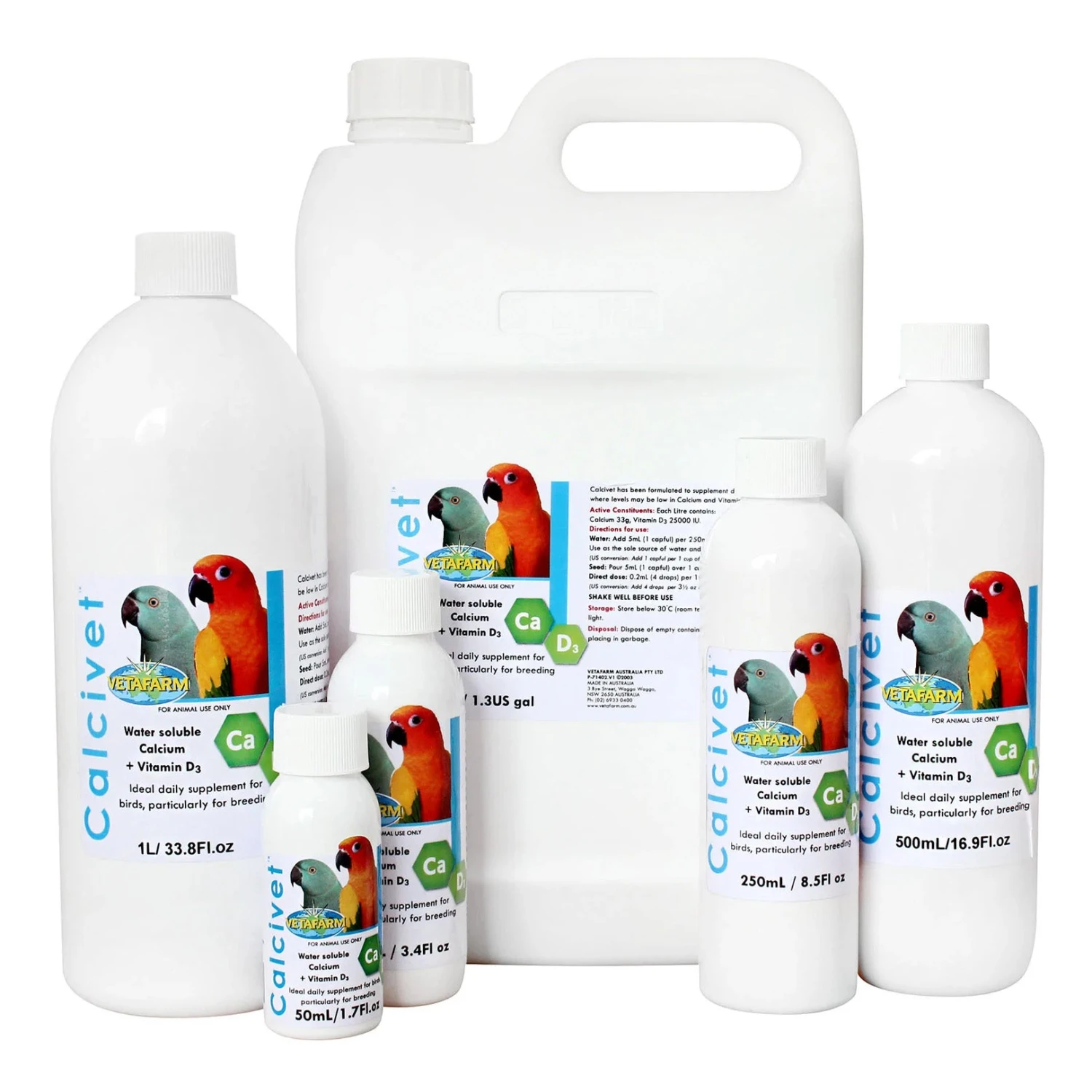 Vetafarm Calcivet Liquid Calcium Supplement For Birds 1 Vetafarm Calcivet Liquid Calcium Supplement For Birds