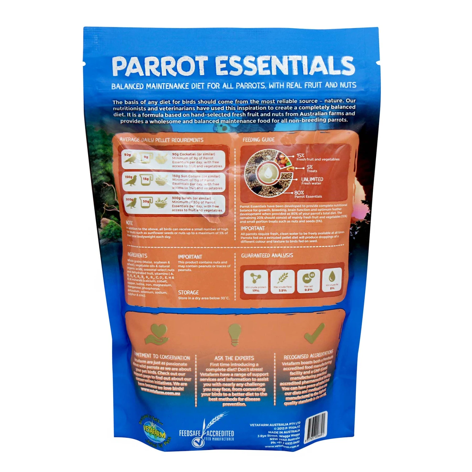 Vetafarm Parrot Essentials Maintenance Formula Pellets 2 Vetafarm Parrot Essentials Maintenance Formula Pellets - Image 2