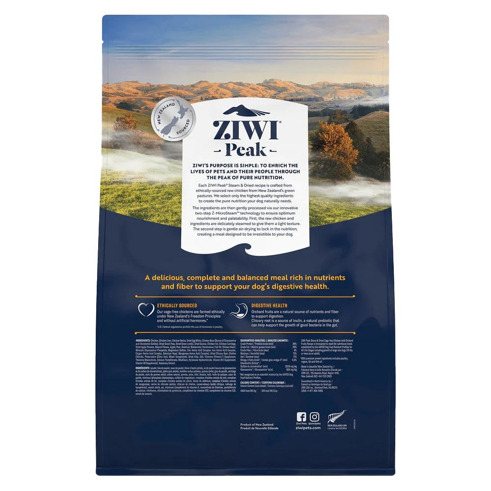 Ziwi Peak Steam & Dried Cage-Free Chicken With Orchard Fruits Dry Dog Food 2 Ziwi Peak Steam & Dried Cage-Free Chicken With Orchard Fruits Dry Dog Food - Image 2