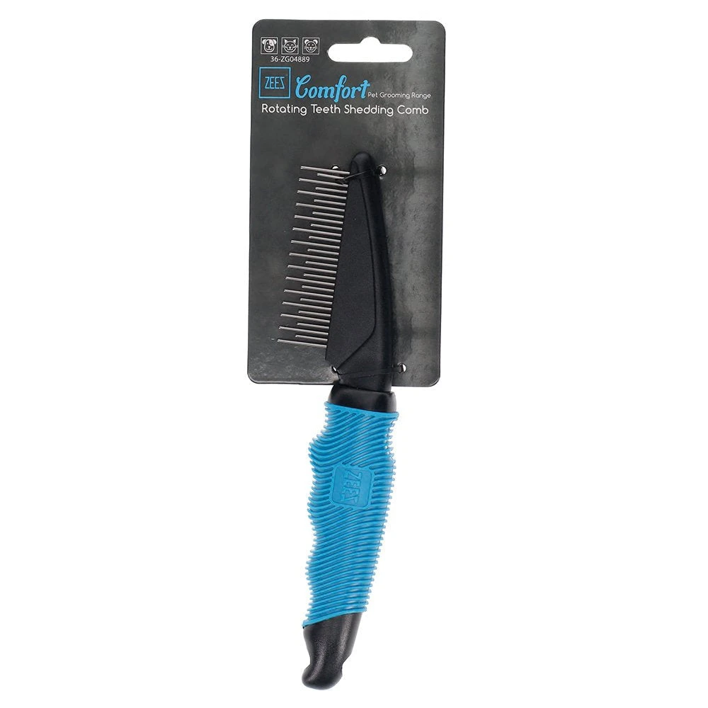 ZeeZ Comfort Rotating Teeth Shedding Comb (29 Teeth) 1 ZeeZ Comfort Rotating Teeth Shedding Comb (29 Teeth)