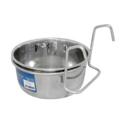 ZEEZ Bird Stainless Steel Coop Cup With Holder 6 ZEEZ Bird Stainless Steel Coop Cup With Holder -Vetn Pet Direct Store ZeeZ Bird Satinless Coop Cup w Holder 300mL back web
