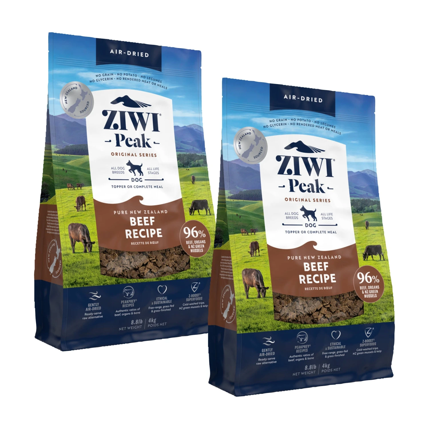 Ziwi Peak Air Dried Beef For Dogs 8kg Value Bundle 1 Ziwi Peak Air Dried Beef For Dogs 8kg Value Bundle