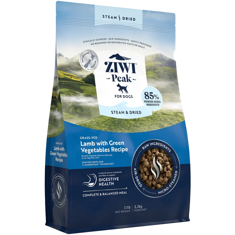 Ziwi Peak Steam & Dried Grass-Fed Lamb With Green Vegetables Dry Dog Food 4 Ziwi Peak Steam & Dried Grass-Fed Lamb With Green Vegetables Dry Dog Food - Image 4