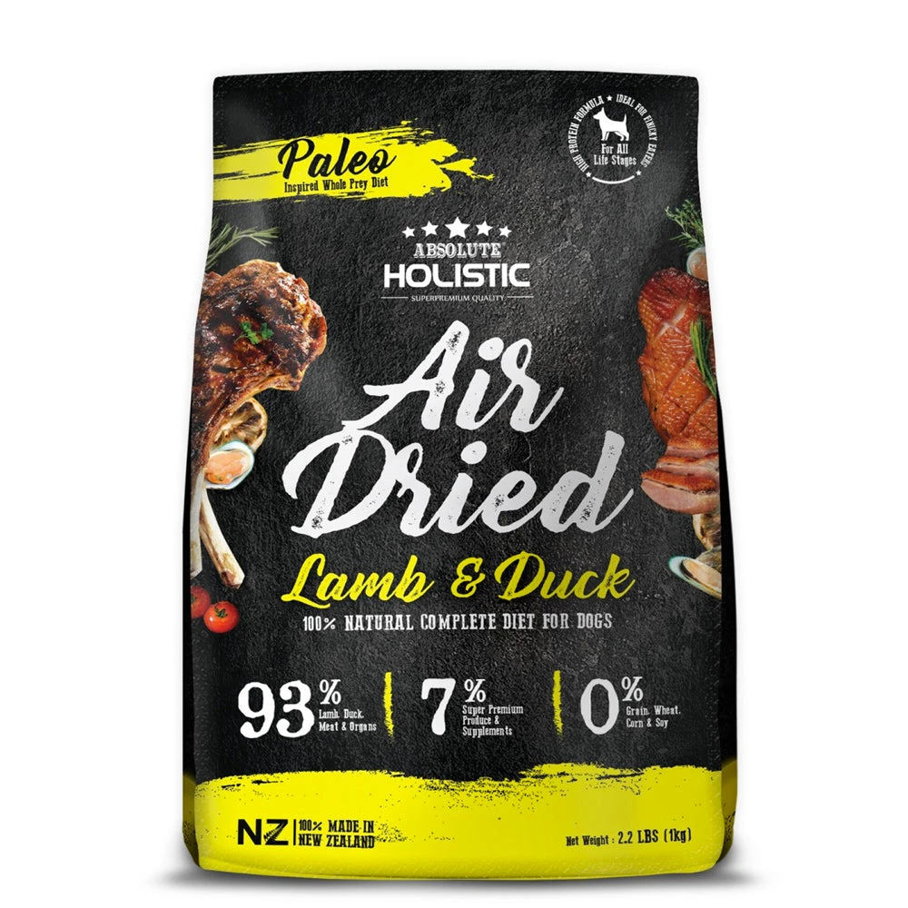 Absolute Holistic Air Dried Dog Food - Lamb & Duck 1kg 1 Absolute Holistic Air Dried Dog Food - Lamb & Duck 1kg