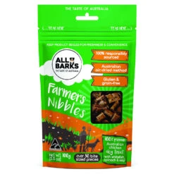 All Barks Farmer's Nibbles Chicken, Whitefish, Spinach & Kelp Dog Treats 100g