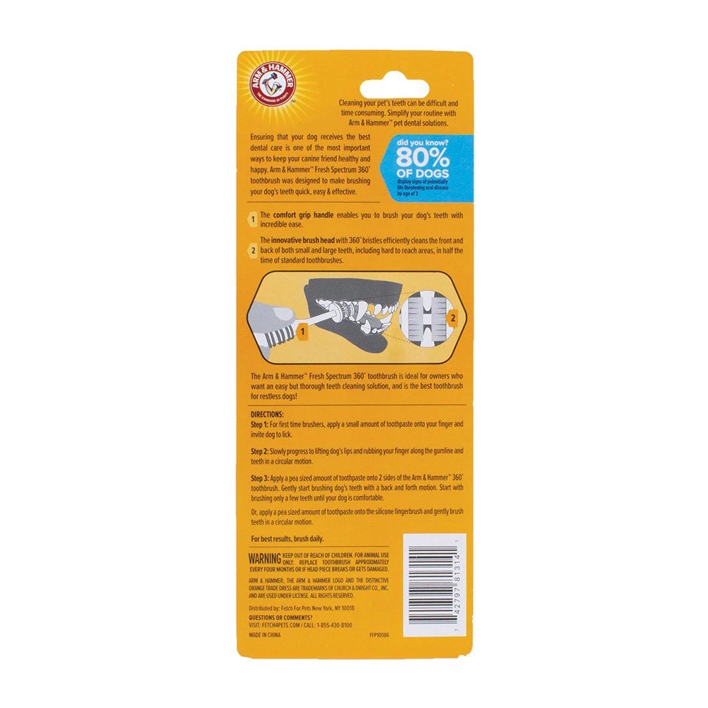 Arm & Hammer Fresh Spectrum 360 Degree Dog Toothbrush 6 Arm & Hammer Fresh Spectrum 360 Degree Dog Toothbrush - Image 6