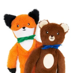 Zippy Paws Fluffy Peltz - Bear And Fox 2 Pack -Vetn Pet Direct Store bear fox 4