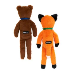 Zippy Paws Fluffy Peltz - Bear And Fox 2 Pack -Vetn Pet Direct Store bear fox back