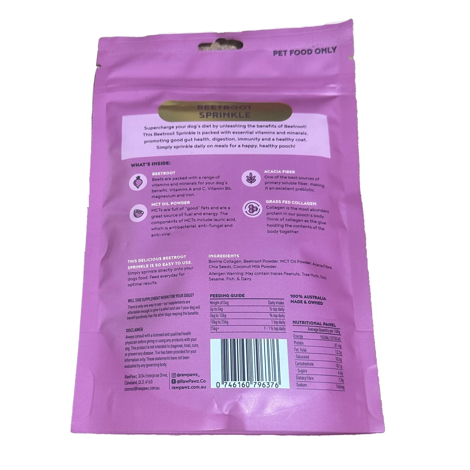 Raw Pawz Gut Health Beetroot Sprinkle 105g 2 Raw Pawz Gut Health Beetroot Sprinkle 105g - Image 2