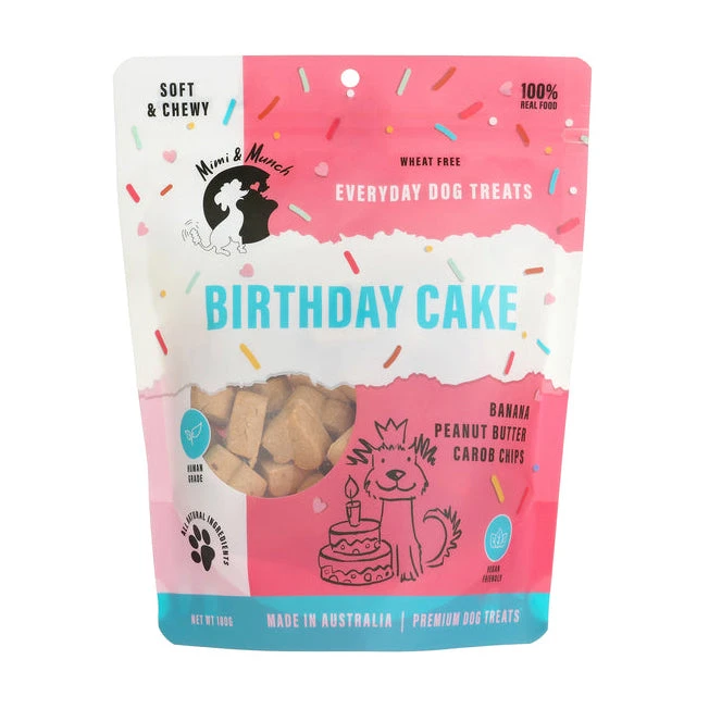 Mimi & Munch Wheat Free Birthday Cake Soft Baked Treats 180g 1 Mimi & Munch Wheat Free Birthday Cake Soft Baked Treats 180g