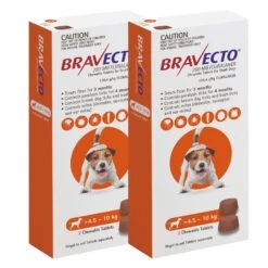 Bravecto 3-Month Chews For Small Dogs 4.5-10kg (Orange) - 2 X 2 Chew Value Bundle