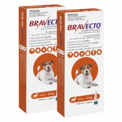 Bravecto Spot-on For Dogs 4.5kg-10kg (Orange) - 2 Pack Value Bundle