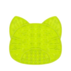 Scream Lick Enrichment Mat Suction Base - Cat Face -Vetn Pet Direct Store cat face lick mat green