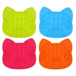 Scream Lick Enrichment Mat Suction Base - Cat Face -Vetn Pet Direct Store cat face lick mat group