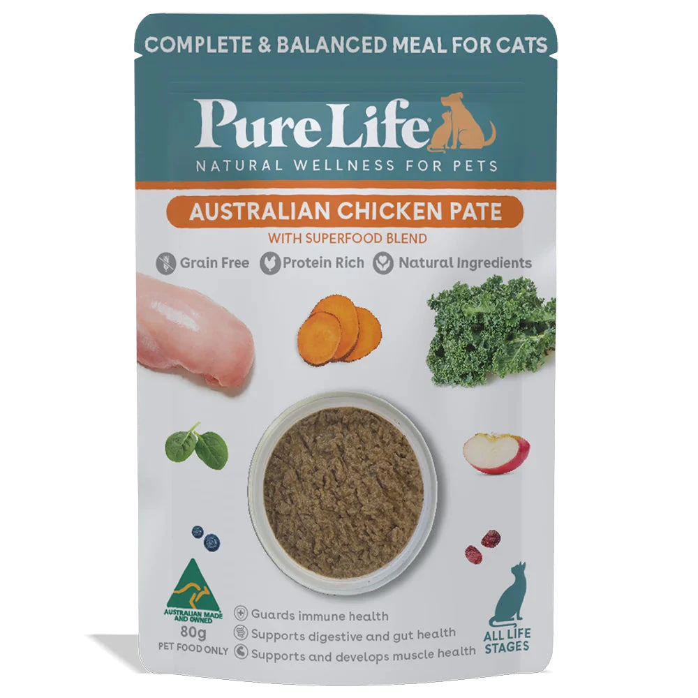 Pure Life Australian Chicken Pate Wet Cat Food 80g X 12 2 Pure Life Australian Chicken Pate Wet Cat Food 80g X 12 - Image 2
