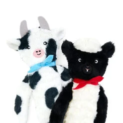 Zippy Paws Fluffy Peltz - Cow And Sheep 2 Pack 9 Zippy Paws Fluffy Peltz - Cow And Sheep 2 Pack -Vetn Pet Direct Store cow sheep 4