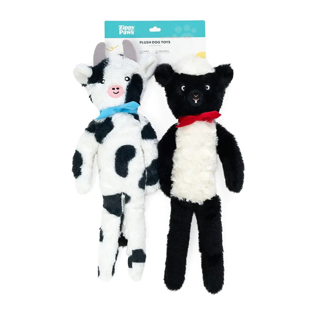 Zippy Paws Fluffy Peltz - Cow And Sheep 2 Pack 2 Zippy Paws Fluffy Peltz - Cow And Sheep 2 Pack - Image 2