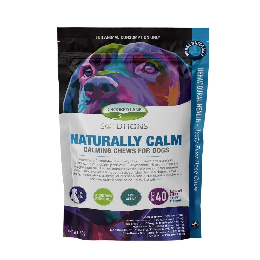 Crooked Lane Solutions Naturally Calm Calming Chews For Dogs 80g (40 Chews) 1 Crooked Lane Solutions Naturally Calm Calming Chews For Dogs 80g (40 Chews)