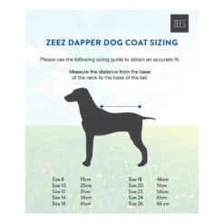 ZeeZ Dapper Dog Coat - Warm Maroon -Vetn Pet Direct Store dapper size guide 3