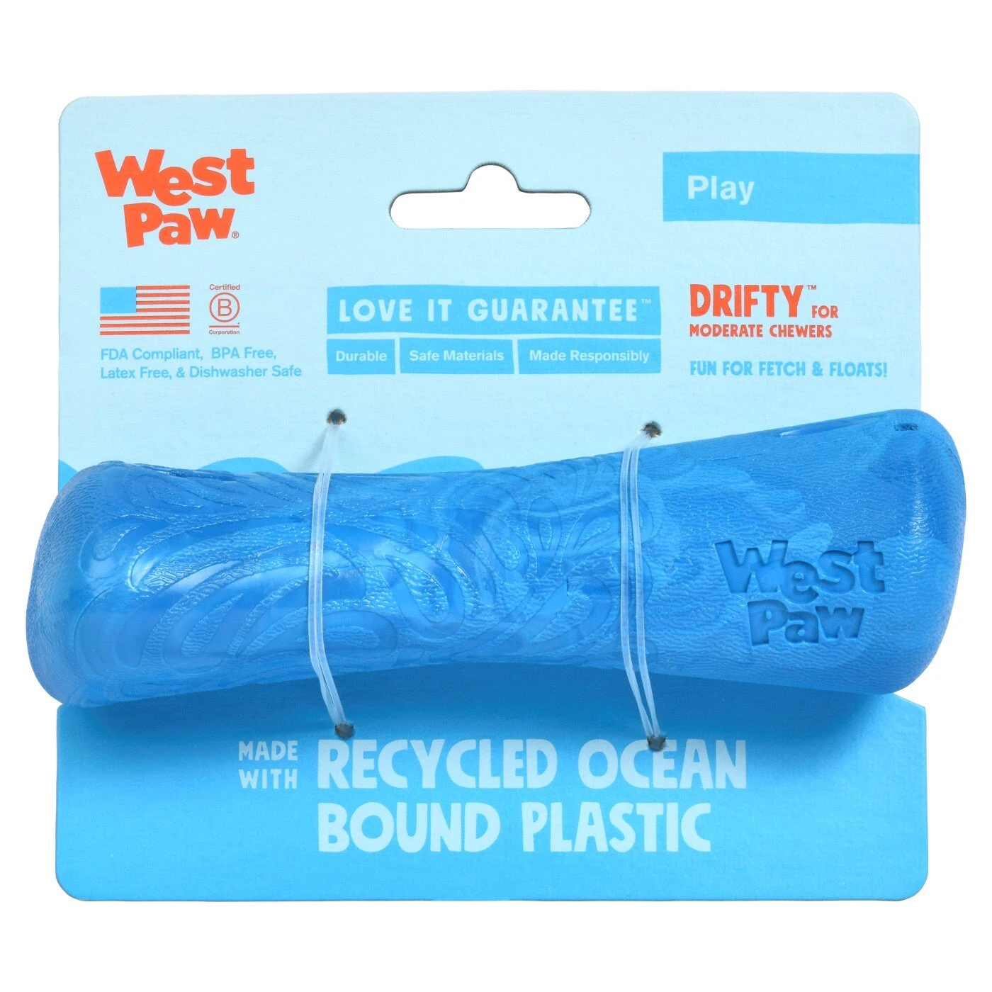 West Paw Seaflex Recycled Plastic Fetch Dog Toy - Drifty 4 West Paw Seaflex Recycled Plastic Fetch Dog Toy - Drifty - Image 4