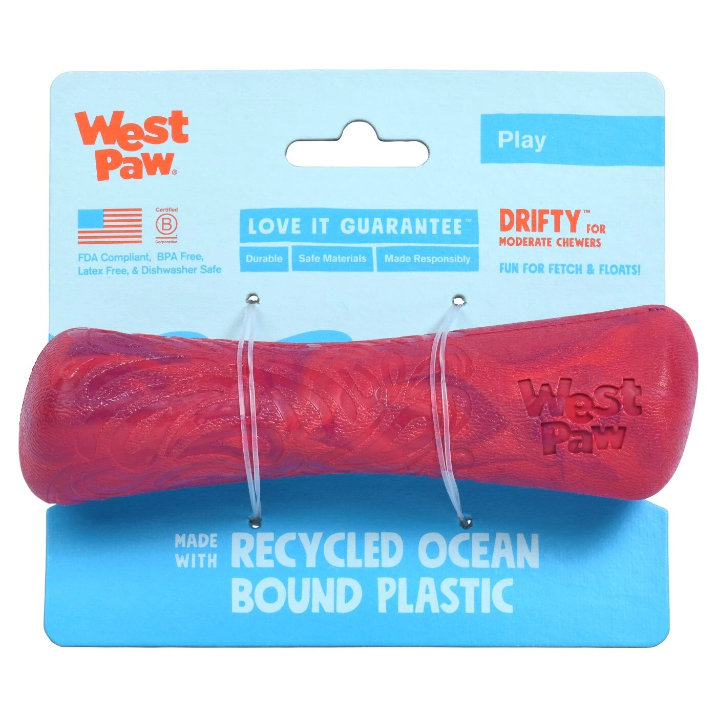 West Paw Seaflex Recycled Plastic Fetch Dog Toy - Drifty 3 West Paw Seaflex Recycled Plastic Fetch Dog Toy - Drifty - Image 3
