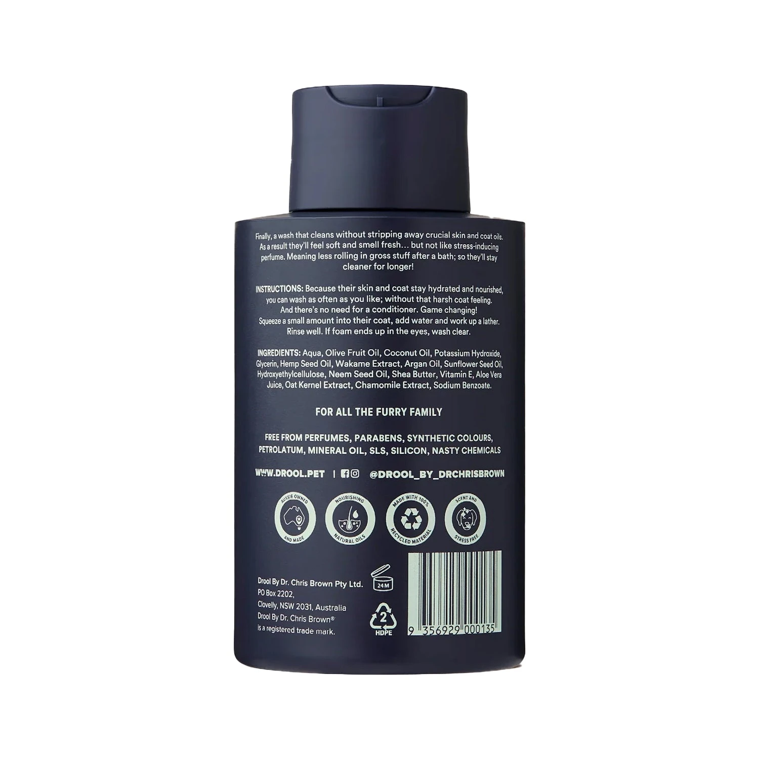 Drool By Dr Chris Brown Nourish My Coat Wash - Unscented 500mL 2 Drool By Dr Chris Brown Nourish My Coat Wash - Unscented 500mL - Image 2