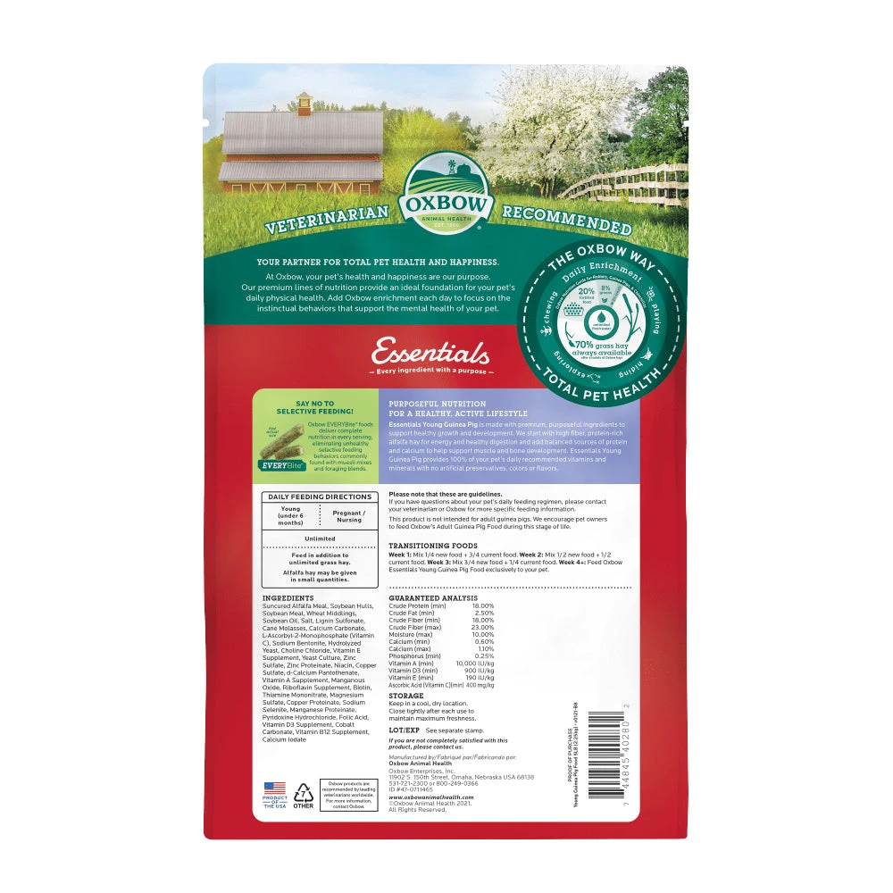 Oxbow Essentials Young Guinea Pig Food 2.25kg 2 Oxbow Essentials Young Guinea Pig Food 2.25kg - Image 2