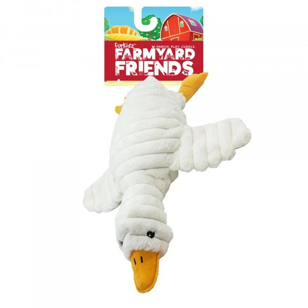 FurKidz Farmyard Friends Goose Plush Dog Toy 1 FurKidz Farmyard Friends Goose Plush Dog Toy