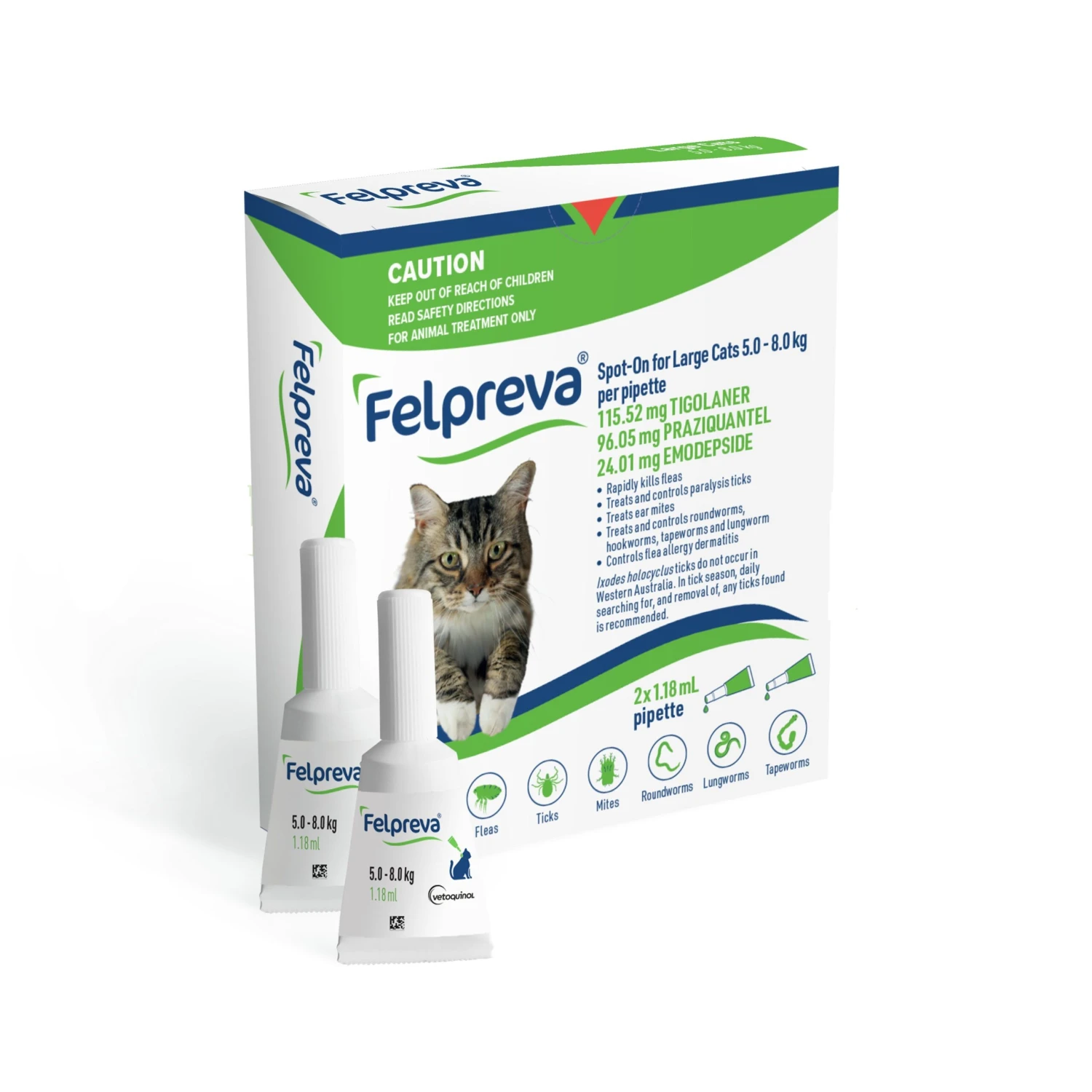 Vetoquinol Felpreva Spot-On For Large Cats 5-8kg 3 Vetoquinol Felpreva Spot-On For Large Cats 5-8kg - Image 3