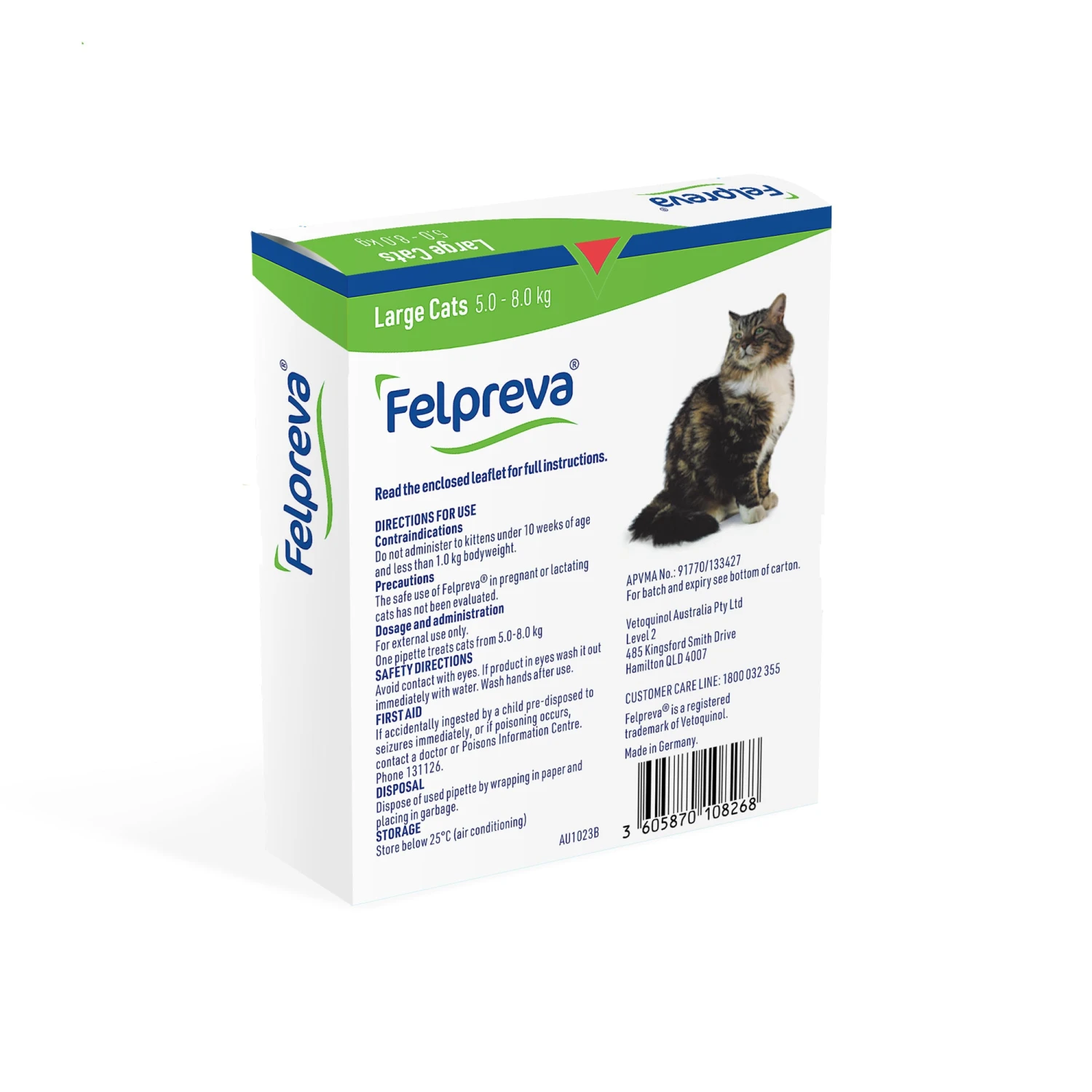 Vetoquinol Felpreva Spot-On For Large Cats 5-8kg 4 Vetoquinol Felpreva Spot-On For Large Cats 5-8kg - Image 4