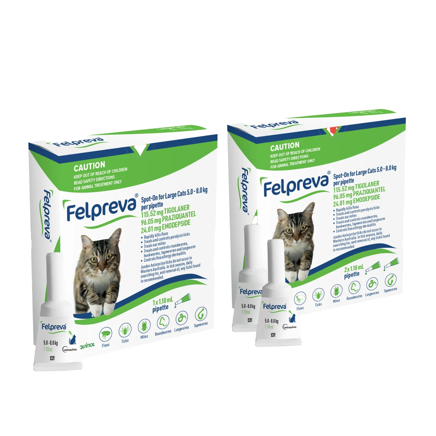 Vetoquinol Felpreva Spot-On For Large Cats 5-8kg 1 Vetoquinol Felpreva Spot-On For Large Cats 5-8kg