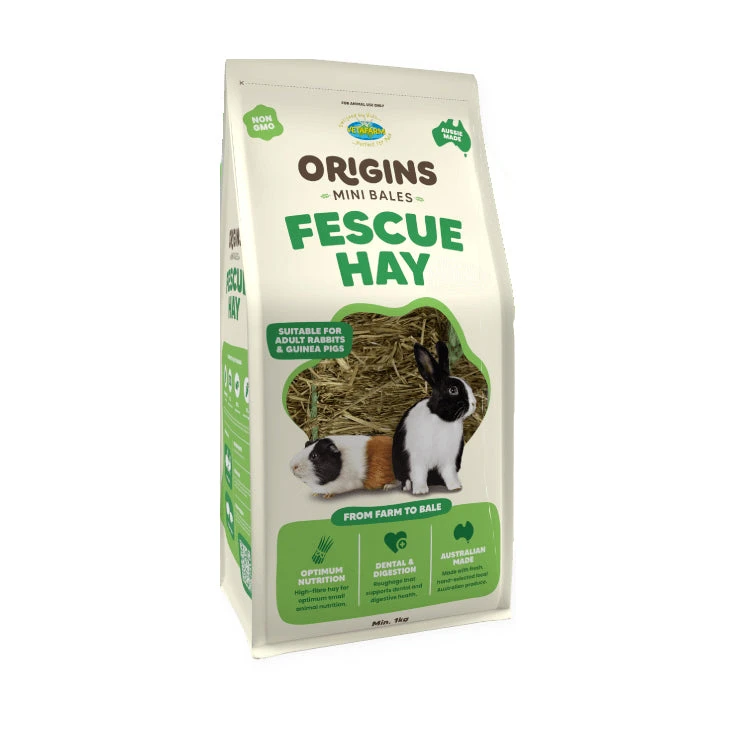 Vetafarm Origins Mini Bales Fescue Hay 1kg 1 Vetafarm Origins Mini Bales Fescue Hay 1kg