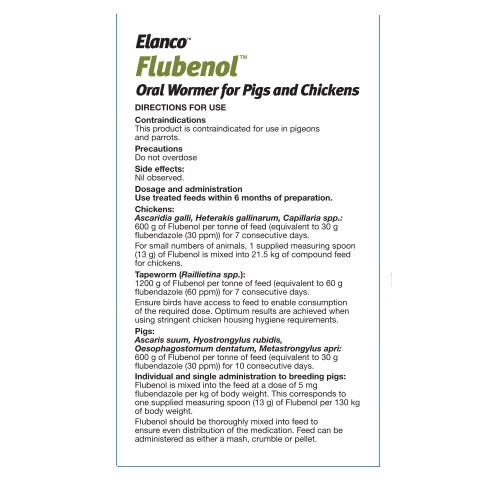 Elanco Flubenol Oral Wormer For Pigs & Chickens 600g 2 Elanco Flubenol Oral Wormer For Pigs & Chickens 600g - Image 2