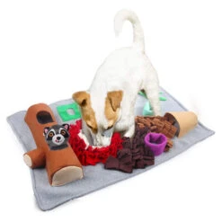 All For Paws Dig It! Fluffy Play & Treat Mat With Racoon Toy
