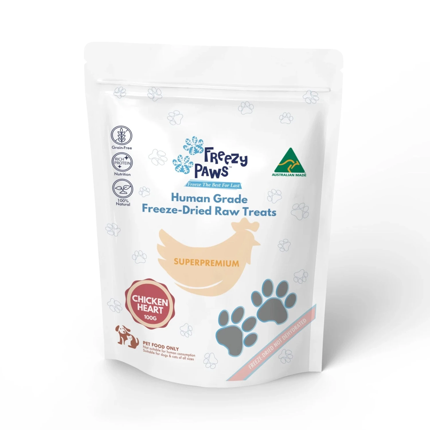Freezy Paws Freeze-Dried Superpremium Chicken Heart Raw Treats 100g 1 Freezy Paws Freeze-Dried Superpremium Chicken Heart Raw Treats 100g
