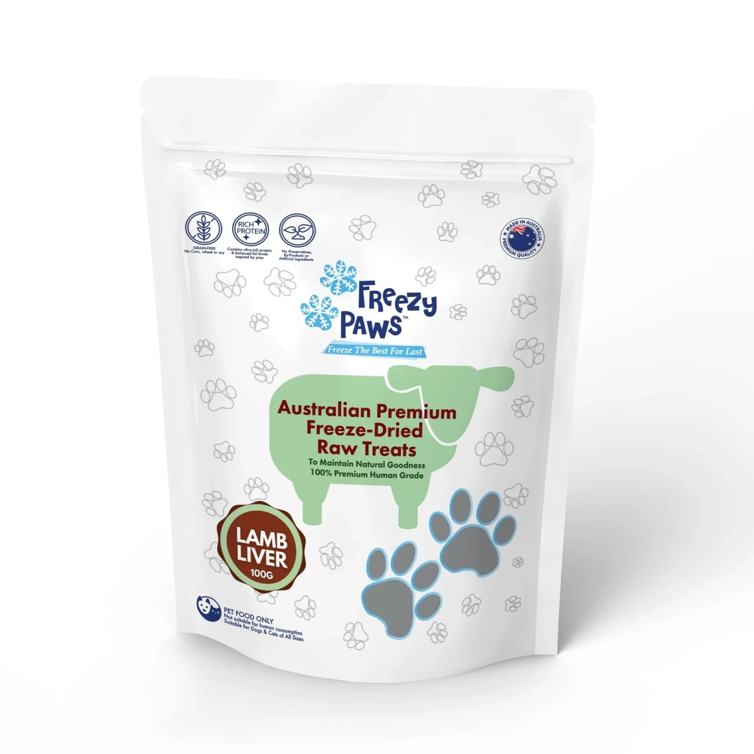Freezy Paws Freeze-Dried Australian Premium Lamb Liver Raw Treats 100g 1 Freezy Paws Freeze-Dried Australian Premium Lamb Liver Raw Treats 100g