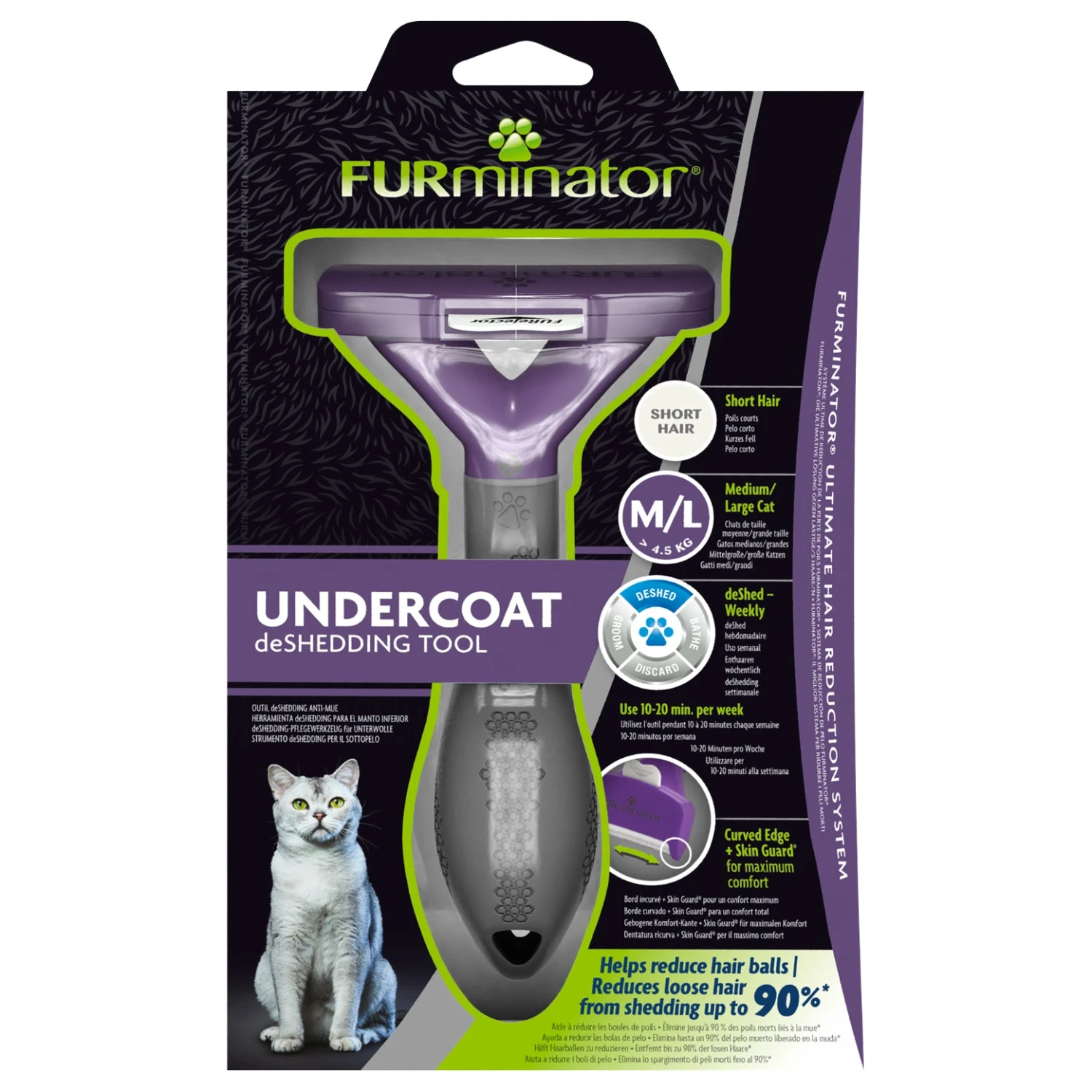 FURminator DeSheddingToolfor Short Haired Medium/Large Cats 3 FURminator DeSheddingToolfor Short Haired Medium/Large Cats - Image 3