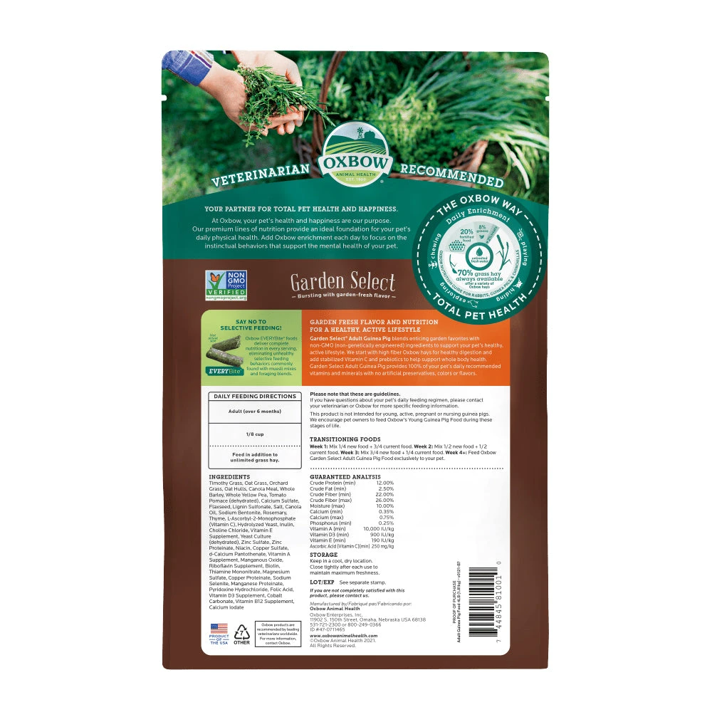 Oxbow Garden Select Adult Guinea Pig Food 1.81kg 2 Oxbow Garden Select Adult Guinea Pig Food 1.81kg - Image 2