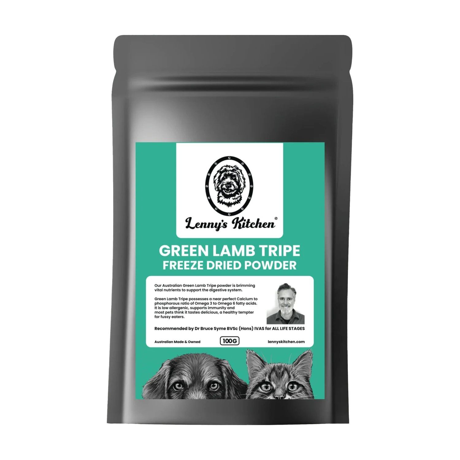 Lenny's Kitchen Green Lamb Tripe Powder 100g 1 Lenny's Kitchen Green Lamb Tripe Powder 100g