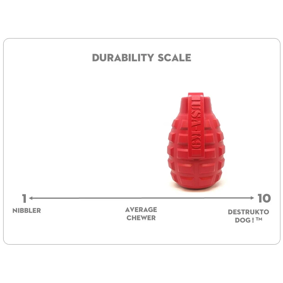 USA-K9 Grenade Rubber Treat Dispensing & Chew Toy 5 USA-K9 Grenade Rubber Treat Dispensing & Chew Toy - Image 5