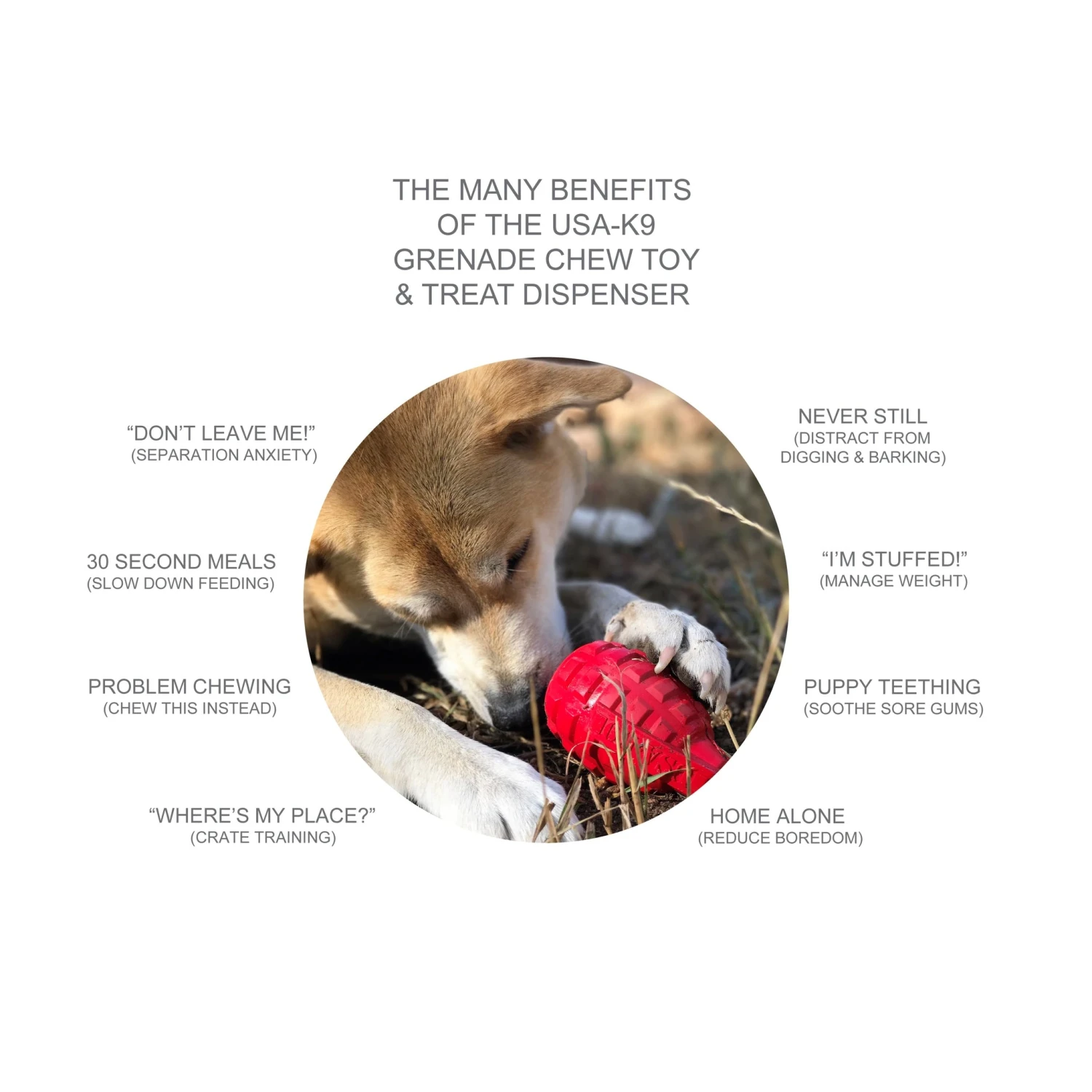 USA-K9 Grenade Rubber Treat Dispensing & Chew Toy 6 USA-K9 Grenade Rubber Treat Dispensing & Chew Toy - Image 6