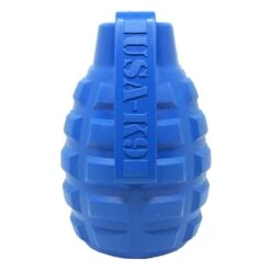 USA-K9 Grenade Rubber Treat Dispensing & Chew Toy 19 USA-K9 Grenade Rubber Treat Dispensing & Chew Toy -Vetn Pet Direct Store grenade blue