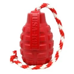 USA-K9 Grenade With Rope Chew, Tug & Treat Dispensing Toy