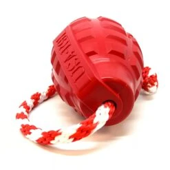 USA-K9 Grenade With Rope Chew, Tug & Treat Dispensing Toy -Vetn Pet Direct Store grenade with rope 03