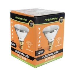 Bainbridge Infrared Heat Lamp Bulb - Clear -Vetn Pet Direct Store heat lamp bulb clear 150w